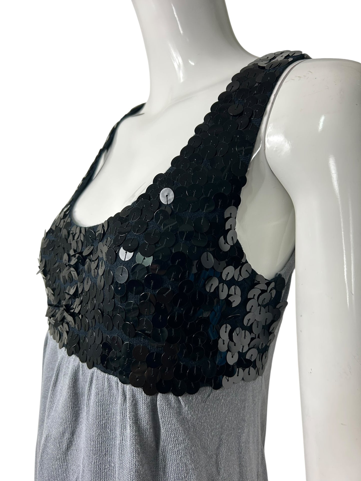Grey Knit Baby Doll Dress