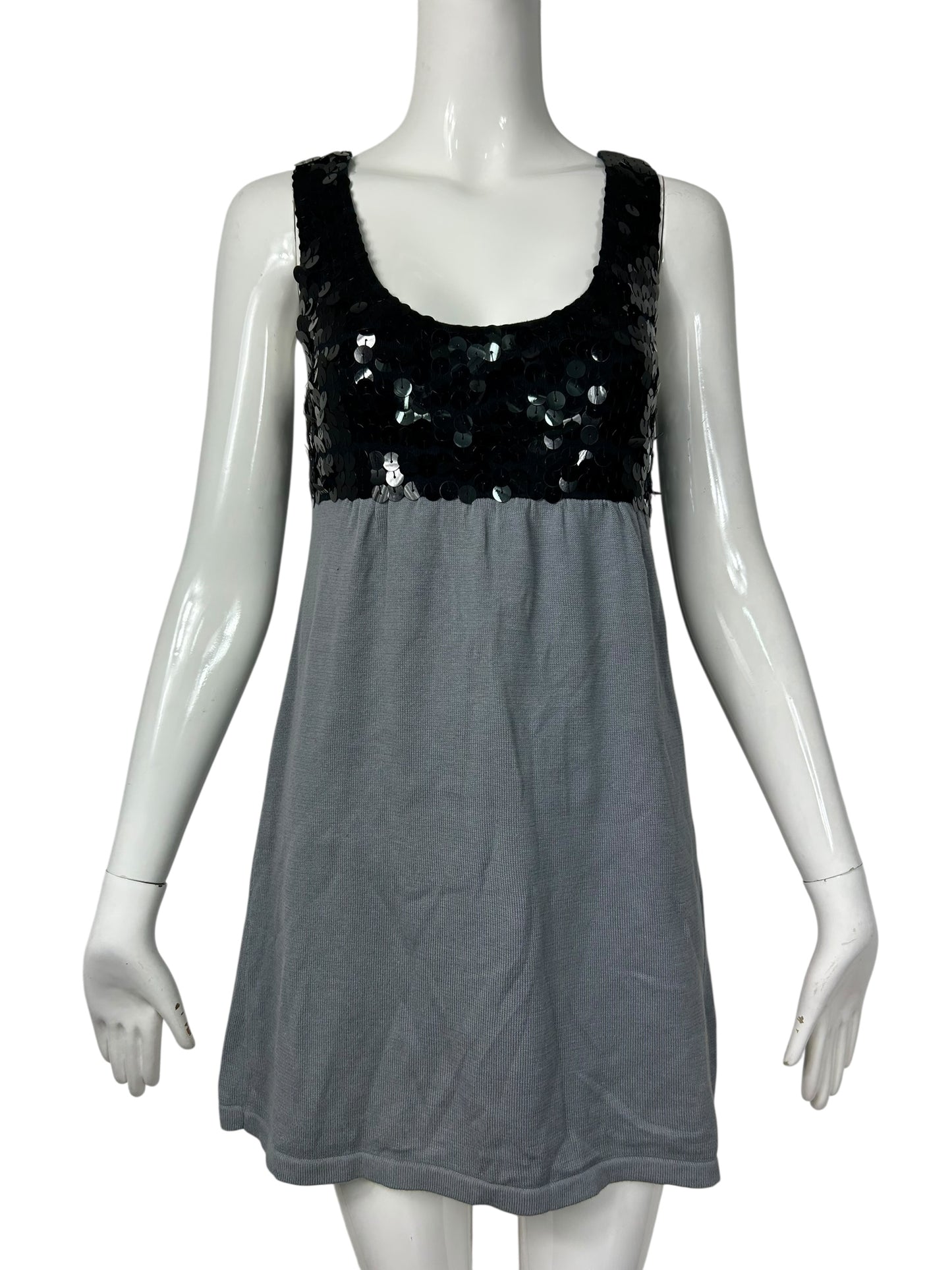 Grey Knit Baby Doll Dress