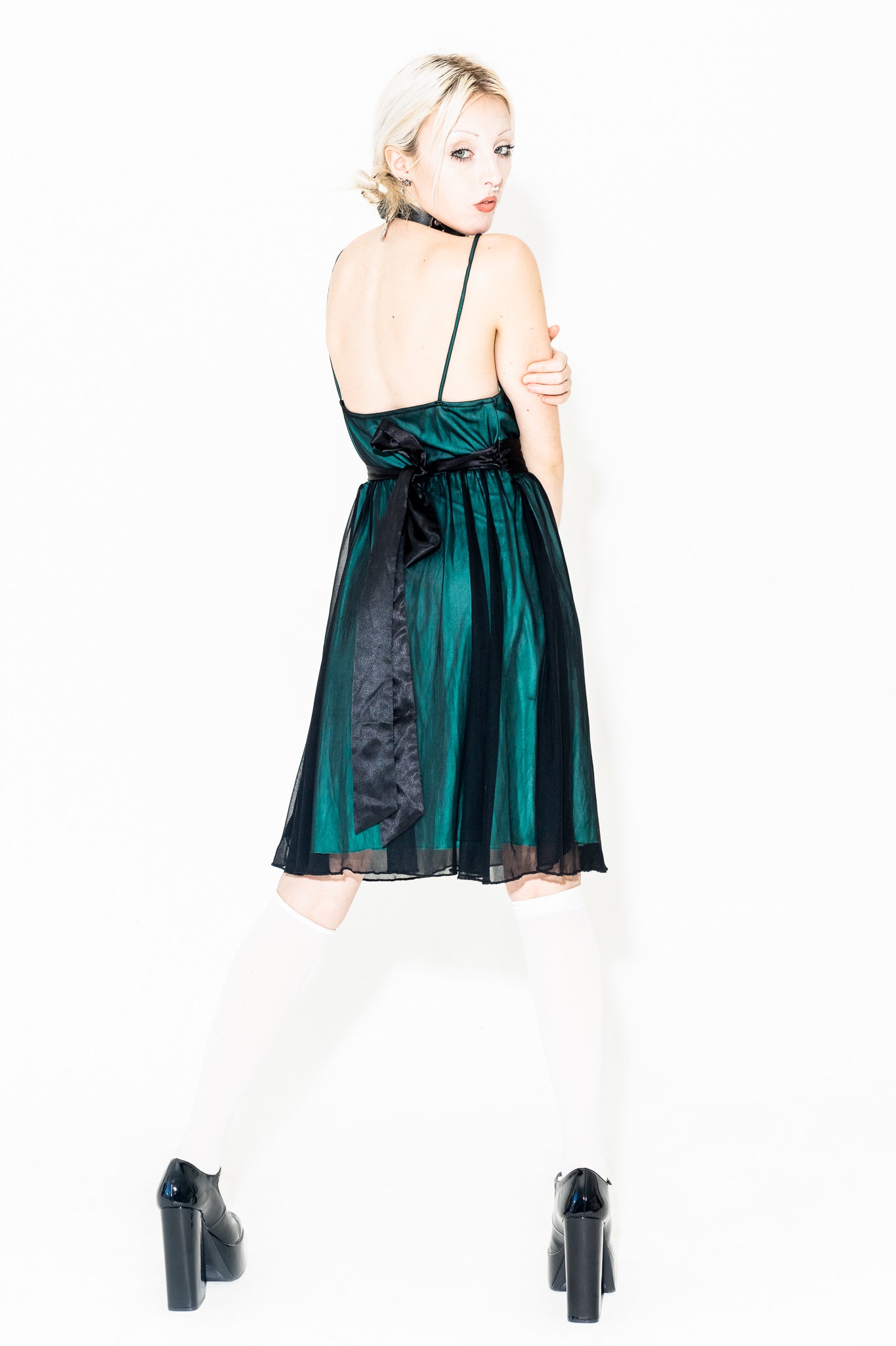 90'S BLACK GREEN MESH MIDI DRESS thaGspot 90'S BLACK GREEN MESH MIDI DRESS thaGspot