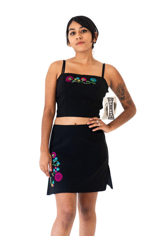 DEADSTOCK 90'S XOXO 2PC SPAGHETTI STRAP TOP SKIRT SET