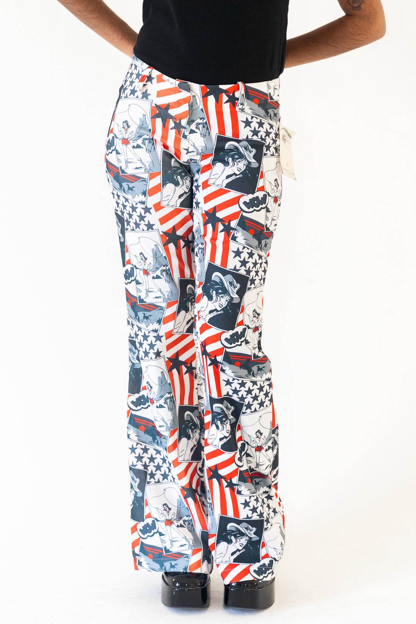DEADSTOCK Y2K COWGIRL PRINT FLARES